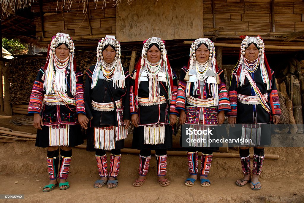 5 아카족 - 로열티 프리 마을 스톡 사진