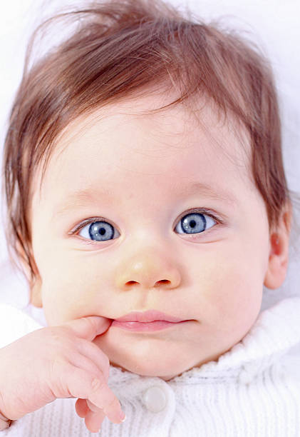 istock Cute baby with finger in mouth 172937335