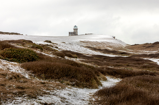 Belle Tout Lighthouse. Winter scene, Eastbourne, UK