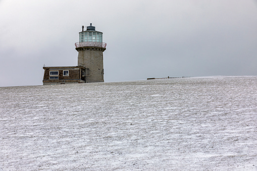 Lime Kiln Lighthouse on San Juan Island, WA USA in winter.