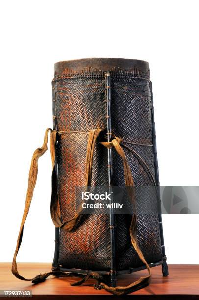 Vintage Rattan Pannier Stock Photo - Download Image Now - Dayak Tribe, Antique, Art