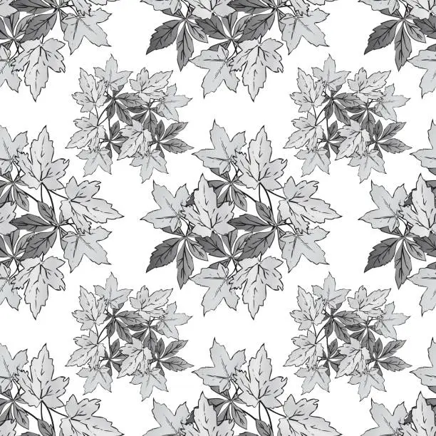 Vector illustration of Vektor - October leaves seamless pattern.