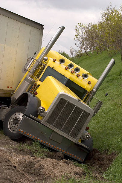 Transport Truck Crash stock photo