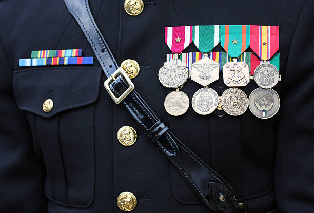 decorate soldato - marines uniform medal armed forces foto e immagini stock