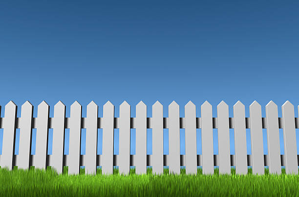 steccato - picket fence grass gardens nature foto e immagini stock