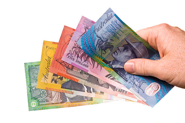 irrigue com dinheiro - australian dollars australia australian culture finance imagens e fotografias de stock