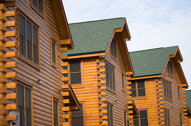 log en las cabinas de la cadena montañosa smoky mountains - house appalachian mountains architectural feature architectural styles fotografías e imágenes de stock