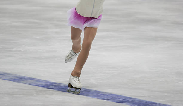 ice skating girl figure skating -  about to jump single skating stock pictures, royalty-free photos & images
