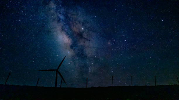 istock Wind turbine generator and the Milky Way 1729411845