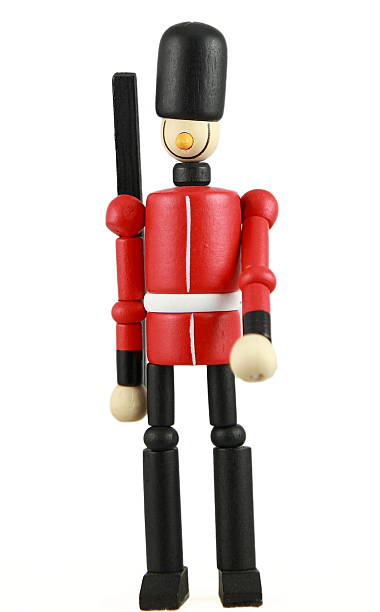 wooden toy soldier stock photo