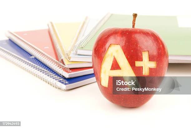 Os Professores Pet Apple Uma Espiral Mais Com Notebooks Material Escolar - Fotografias de stock e mais imagens de Amarelo