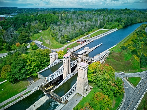 Aerial view of Waterway Locks