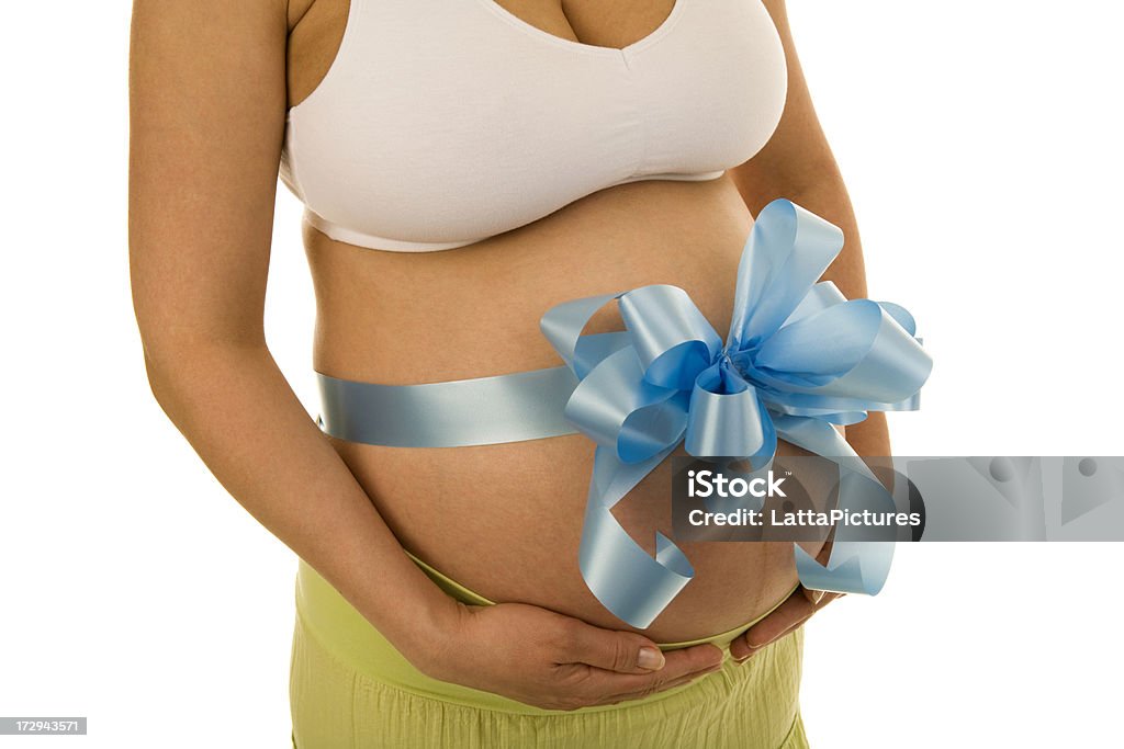 임신한 여성 찌는 블루 리본상 - 로열티 프리 20-29세 스톡 사진
