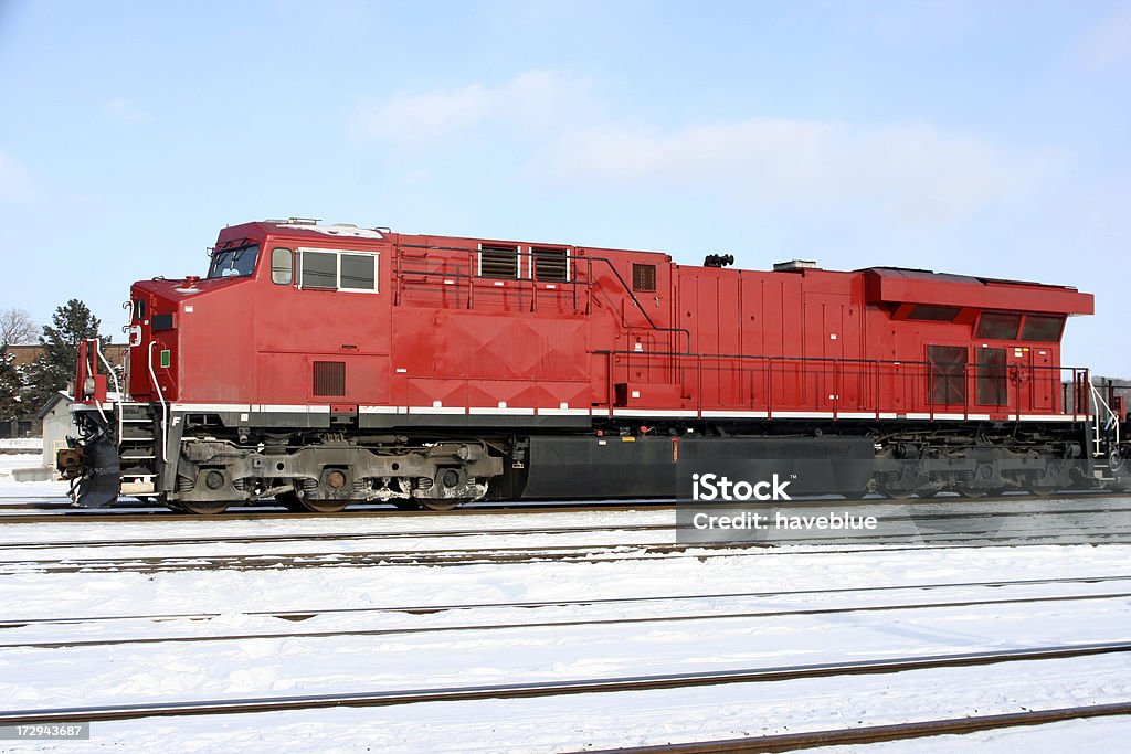 Comboio, grande e vermelho - Royalty-free Azul Foto de stock
