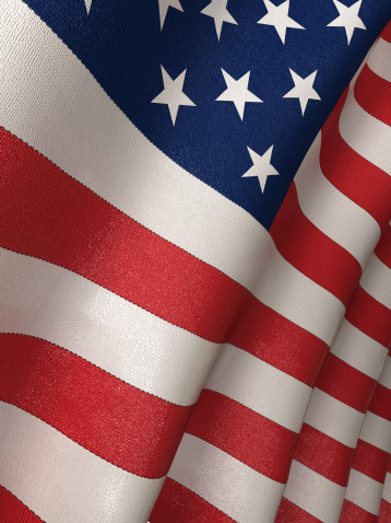 USA's national flag... High resolution 3D rendering.