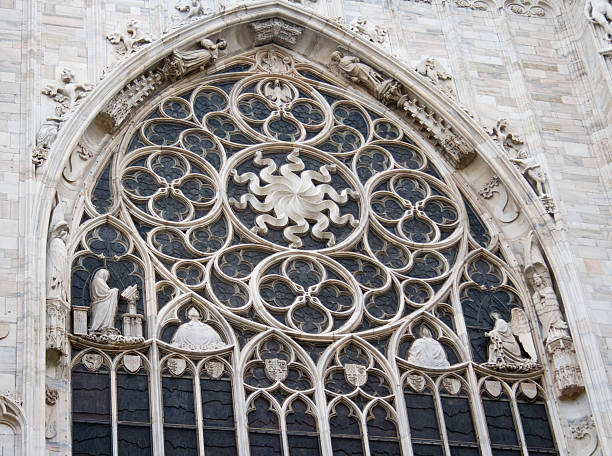 Arched Window in Domo closeup stock photo