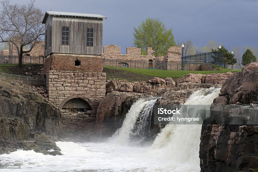 Waterfalls - Sioux Falls Sioux Falls South Dakota on a stormy spring afternoon Sioux Falls Stock Photo