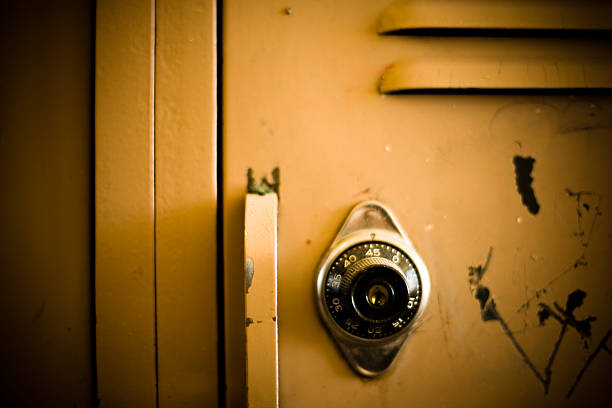 Focus is on combination lock