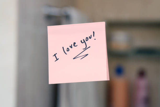 I Love You Note I Love You Note on the bathroom mirrorPlease see my similar photos: i love you stock pictures, royalty-free photos & images