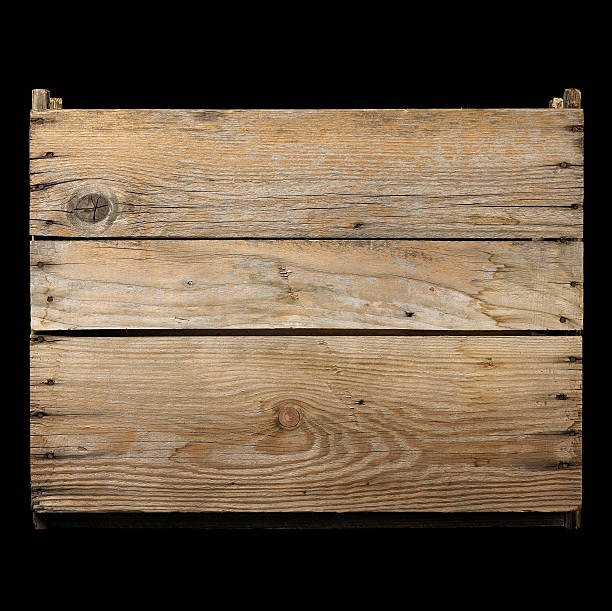 istock Wooden planks nailed into a box on black background 172944625