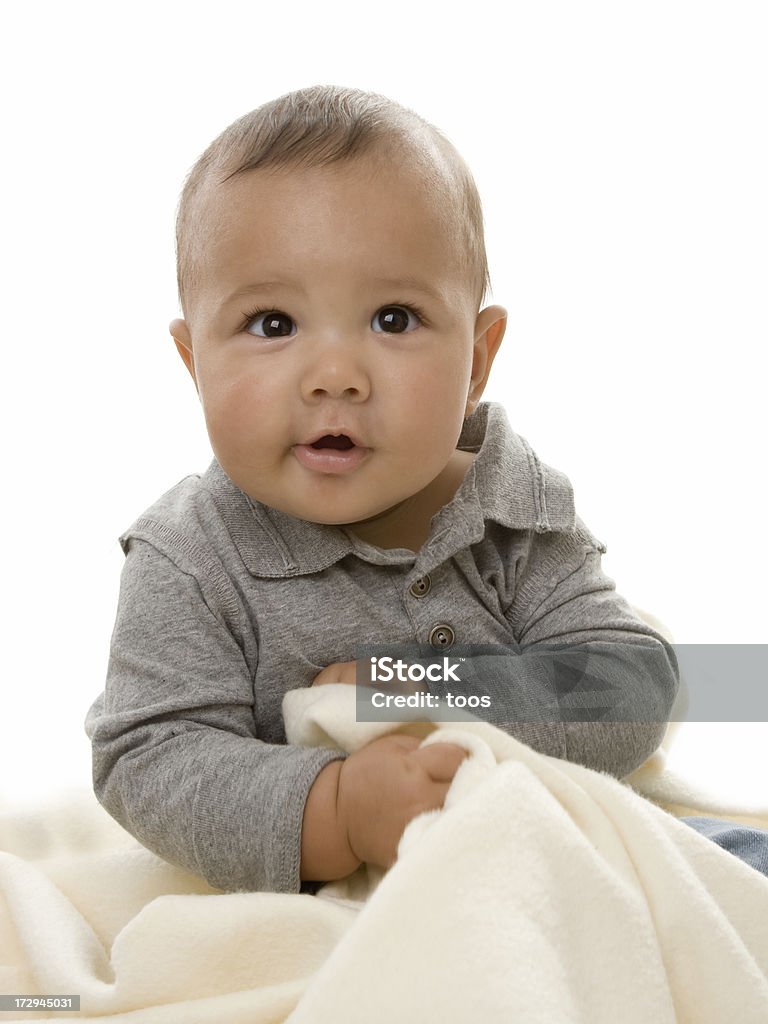 Curieux bébé à la recherche à la caméra - Photo de 6-11 mois libre de droits