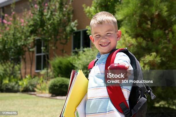 Gesundes Essen In Der Schule Stockfoto und mehr Bilder von 6-7 Jahre - 6-7 Jahre, Apfel, Augen zukneifen