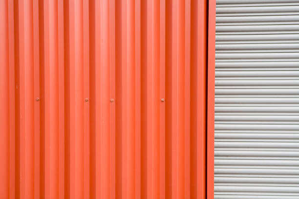 istock Industrial warehouse corrugated metal wall backgrounds, textures and patterns 172945188