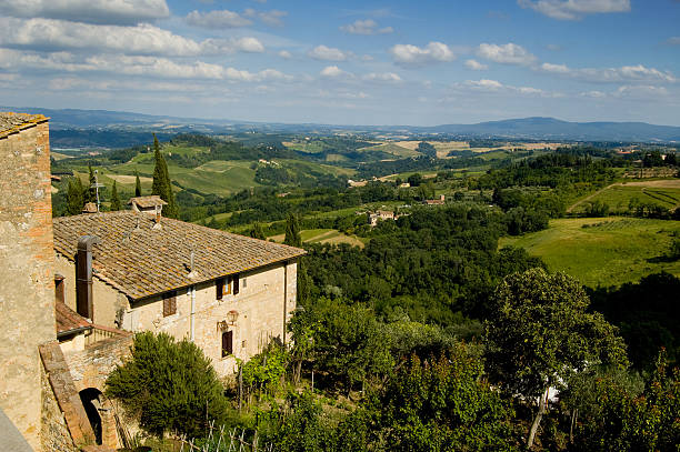 Rústico Tuscan vista - fotografia de stock