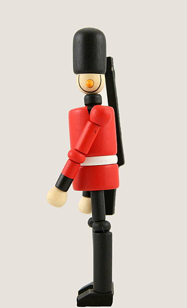 wooden toy soldier III stock photo