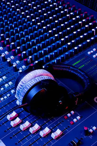 Sound Mixing Board and Headphones