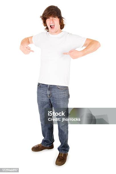 Ler A Minha Camisa - Fotografias de stock e mais imagens de T-Shirt - T-Shirt, Adolescente, Apontar - Sinal Manual