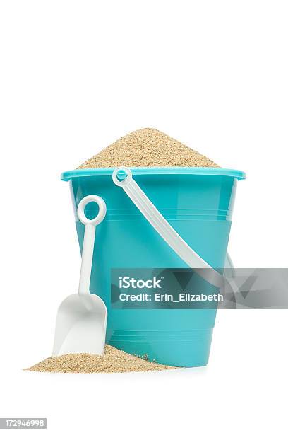 Blue Sand Pail Stock Photo - Download Image Now - Beach, Bucket, Cut Out