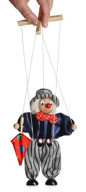A marionette puppet.