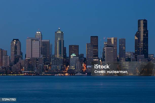 Downtown Seattle Skyline Stock Photo - Download Image Now - Blue, City, Columbia Center