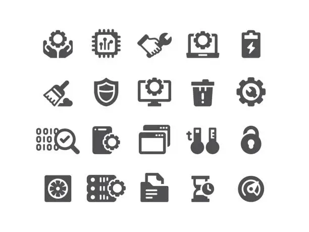 Vector illustration of System Maintenance Icons