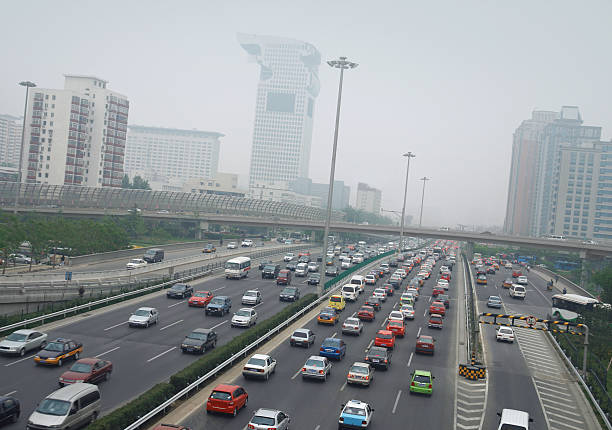 istock Smog and Traffic Jam in Beijing 172948487