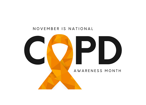 COPD Awareness Month poster, November. Vector illustration. EPS10