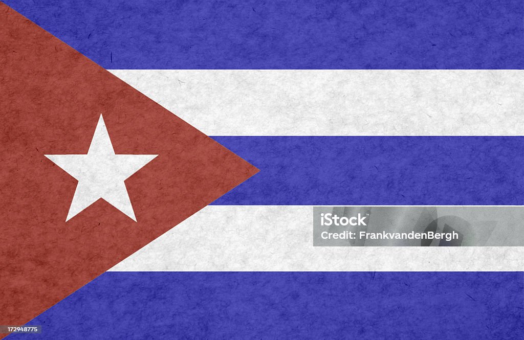Bandiera di Cuba sul screziato carta - Foto stock royalty-free di A forma di stella