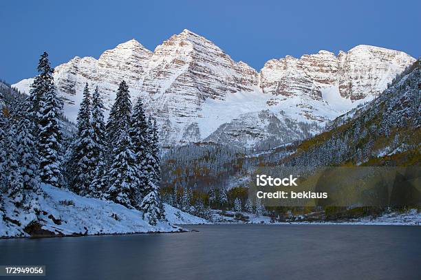 Maroon Bells At Dawn Stock Photo - Download Image Now - Colorado, Aspen - Colorado, Aspen Tree