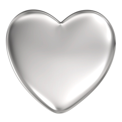 Computer generated image of silver heart.