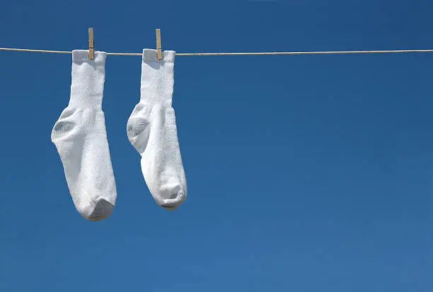 Picture of socks drying out. See Also: