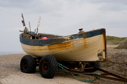 A boat waiting to go fishing.