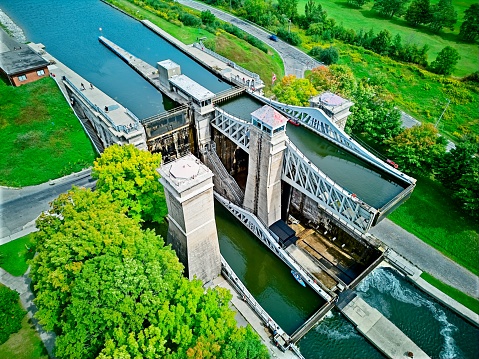 Aerial view of Waterway Locks