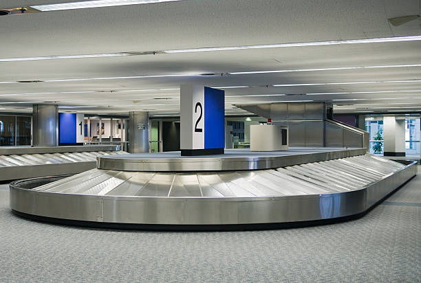 Empty Airport Baggage Claim Carousel stock photo