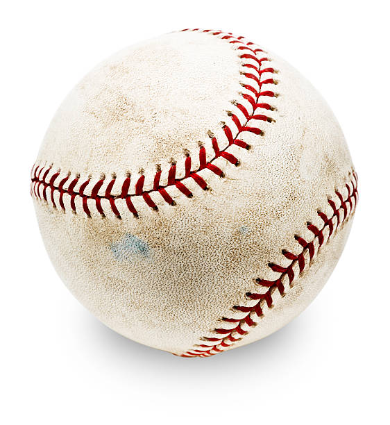 autêntica de baseball mlb (com traçado de recorte - baseball baseballs isolated dirty - fotografias e filmes do acervo