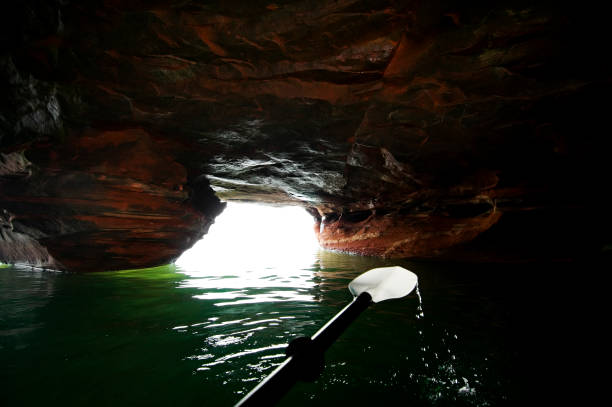 istock kayaking the Apostle Islands sea caves 172951378