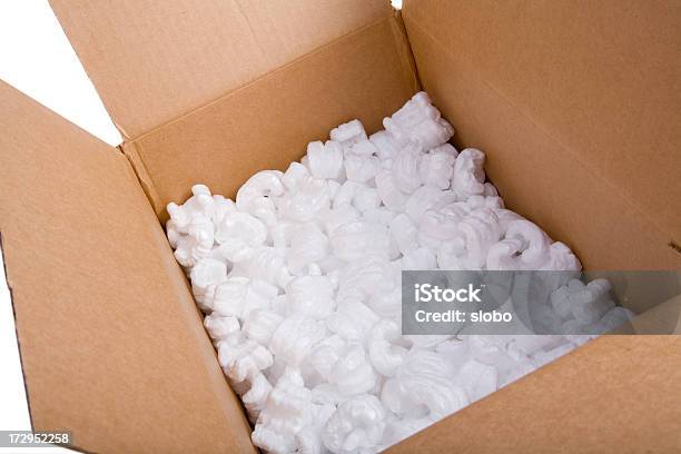 Packaging Box And Protective Foam Stock Photo - Download Image Now - Polystyrene, Box - Container, Bright