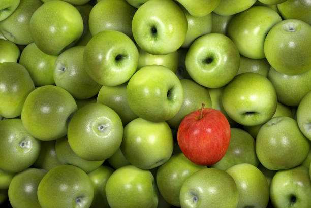 istock fresh ripe apple in front of background - 3D Illustration 1729523468