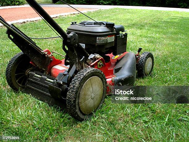 Mowing The Lawn Stock Photo - Download Image Now - Mowing, Street, Suburb