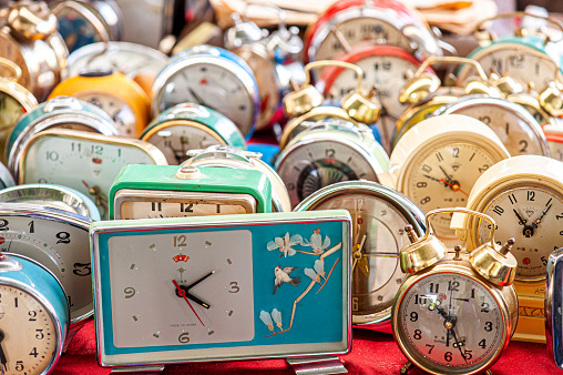 Alarm clock on white background.